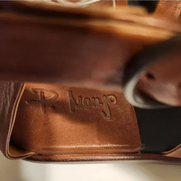 NWT P.Monjo "P-1320" Brown Butter Soft Leather Strappy Sandals sz.8.5 Ret $375 - Picture 6 of 7